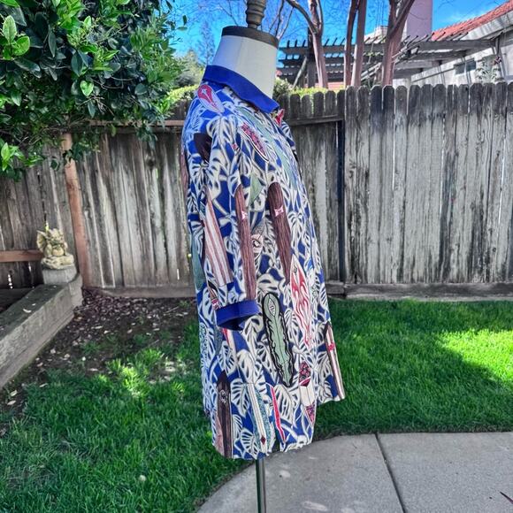 Kalaheo Hawaiian Surfboard Polo Blue Shirt Men's Size Medium *Flaws* - Picture 5 of 14